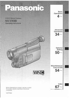 Panasonic NV VX 9 B manual. Camera Instructions.